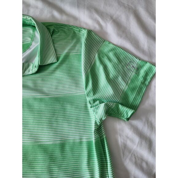 PGA Tour Pro Series Men’s Polo Shirt Size L Green Stripe Golf NWT - Picture 5 of 16